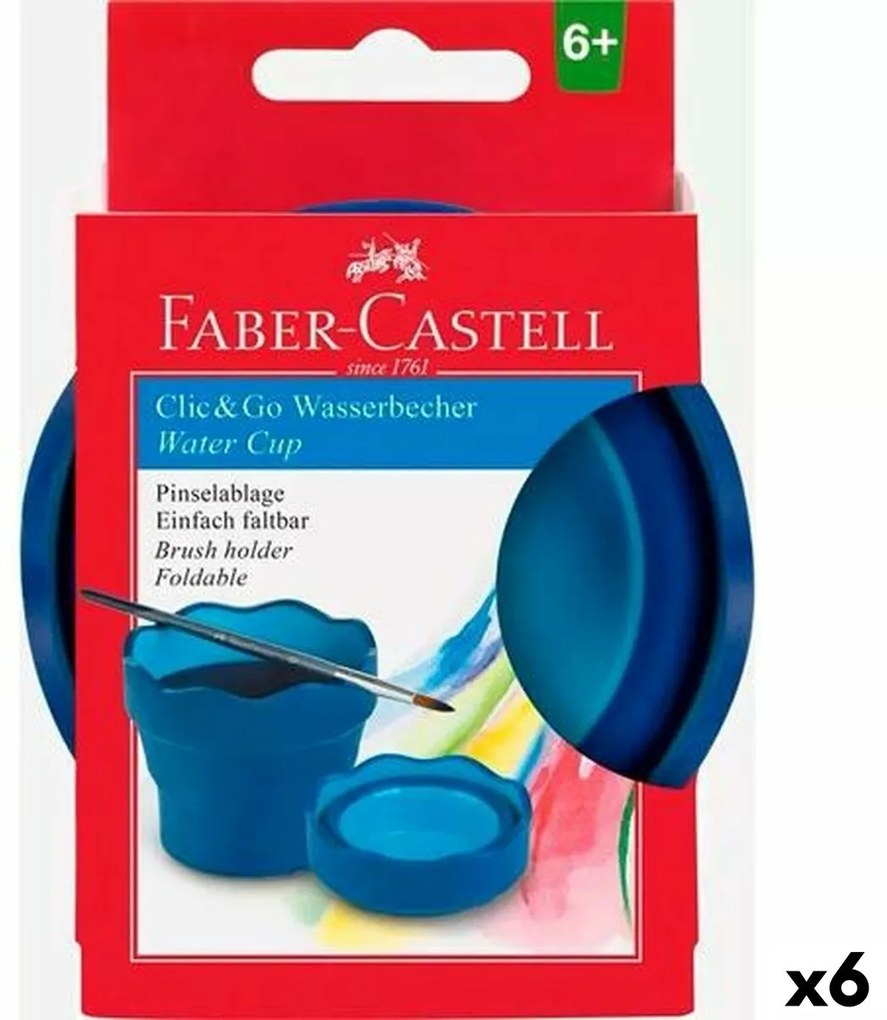 Copo Faber-castell Clic & Go Dobrável Azul (6 Unidades)