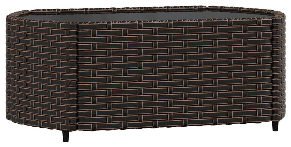 3 pcs conjunto lounge jardim c/ almofadões vime PE castanho