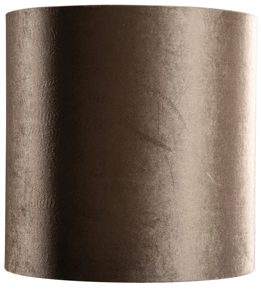 Abajur de Veludo Castanho com Interior Dourado 40/40/40