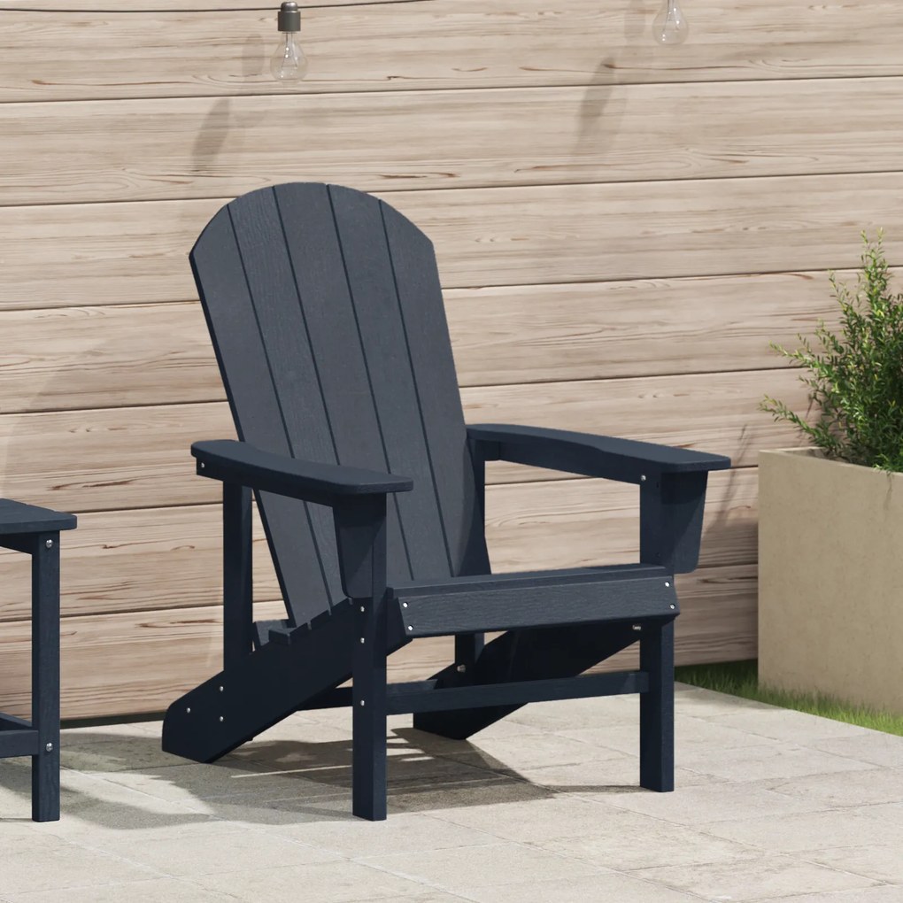 vidaXL Cadeira Adirondack Azul-marinho 74x82x91 cm HDPE