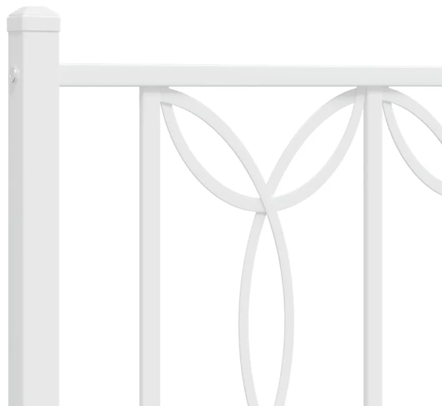 Estrutura de cama com cabeceira 90x190 cm metal branco