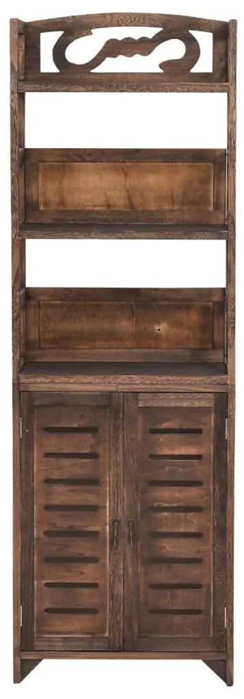 Armário expositor 46x24x140 cm paulownia maciça castanho-escuro