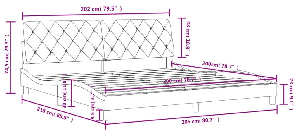 Estrutura de cama c/ cabeceira 200x200 cm veludo cinzento-claro