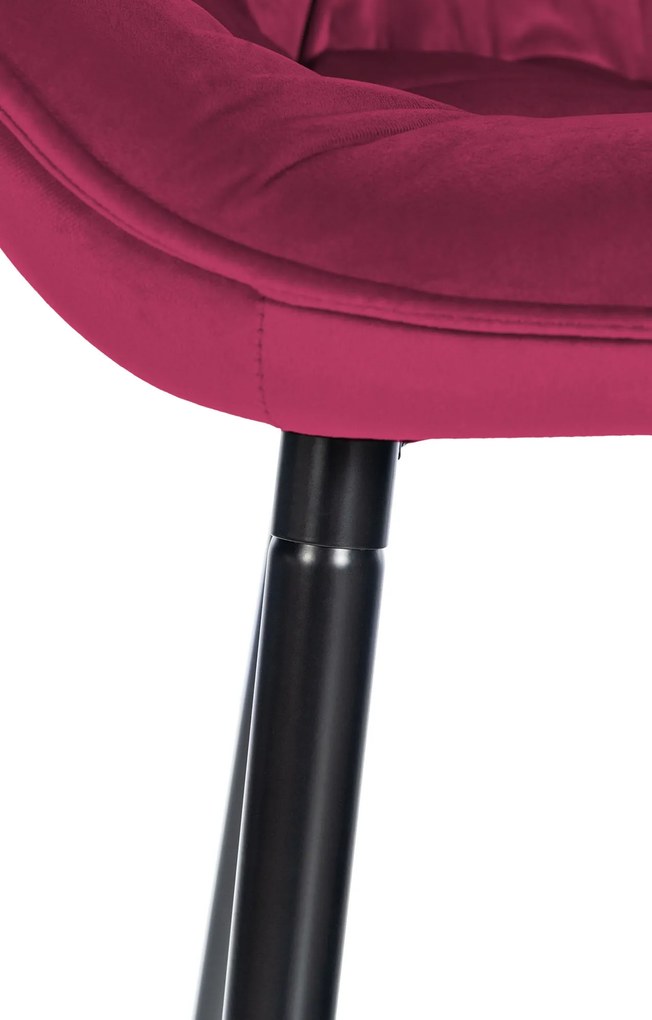 Banco de bar Gibson em veludo e com estrutura preta 54 x 103 x 57,5 cm Roxo