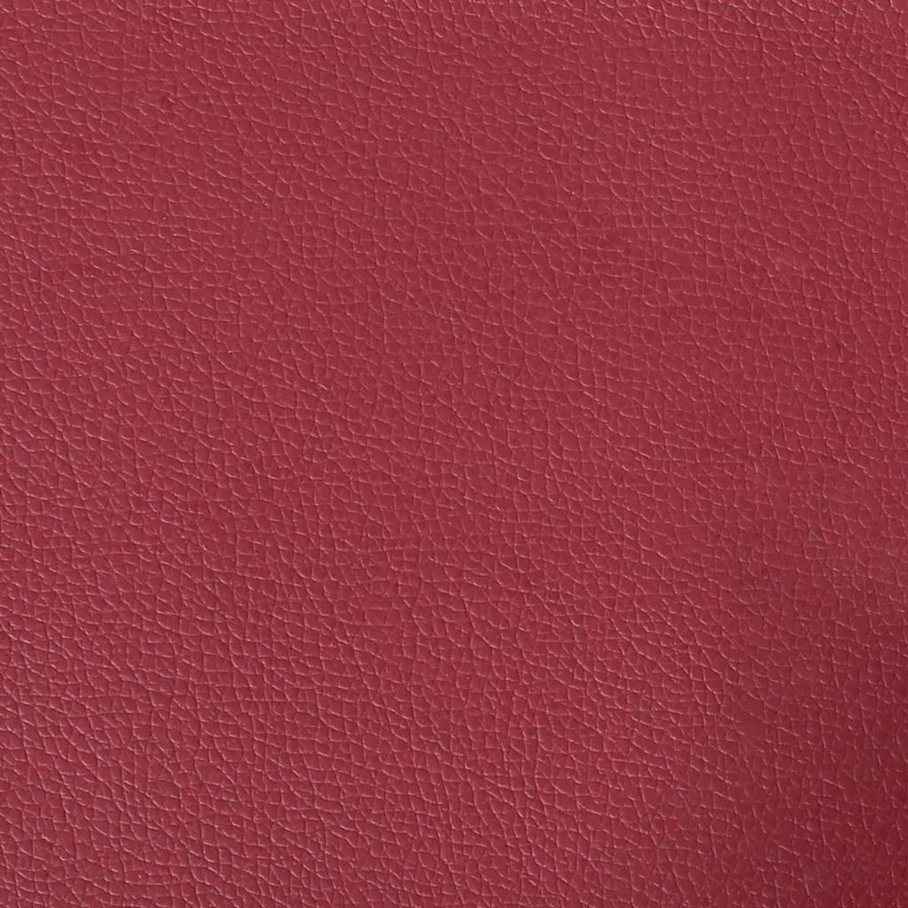Chaise longue com almofadões couro artificial vermelho tinto