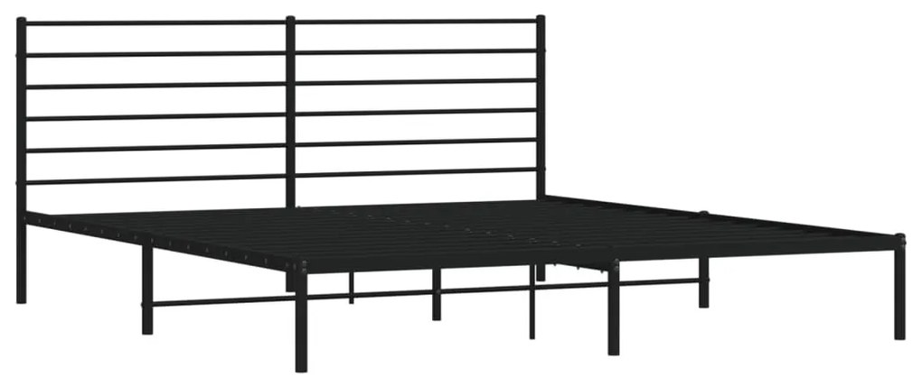 Estrutura de cama em metal com cabeceira 180x200 cm preto