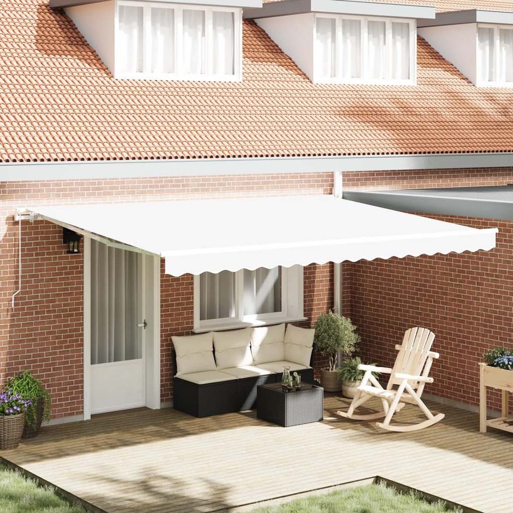 Toldo Retrátil Manual vidaXL Branco 450x350 cm