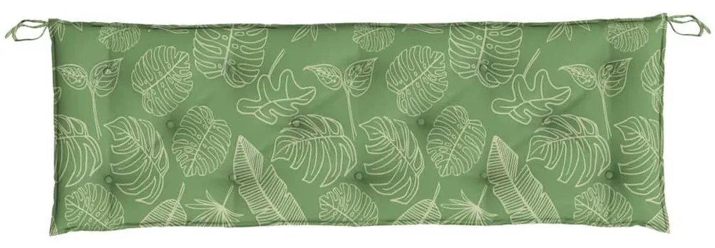 Almofadões banco jardim 2 pcs 150x50x7 cm tecido padrão folhas