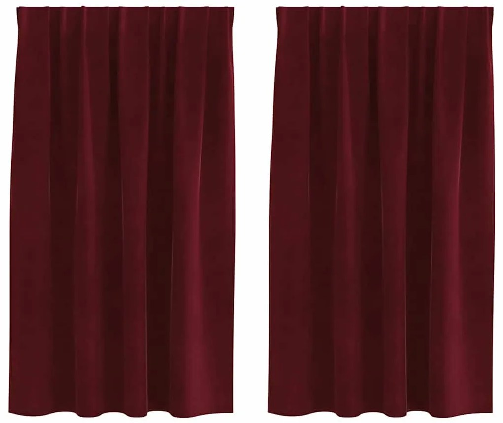 Cortinas Blackout vidaXL com fita superior 2 pcs Bordô Veludo