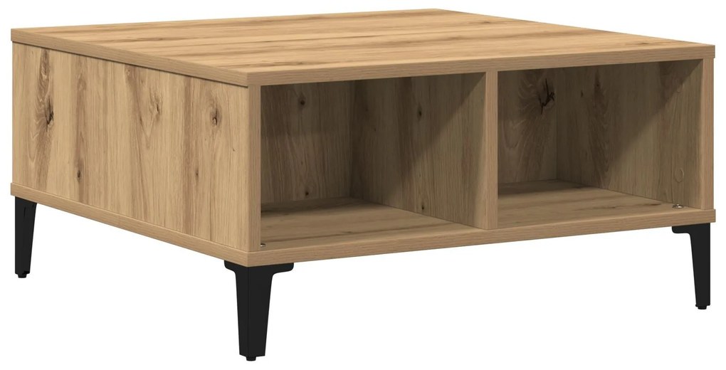 Mesa de Café vidaXL Carvalho Artesanal 60x60x30 cm Madeira de Engenhar