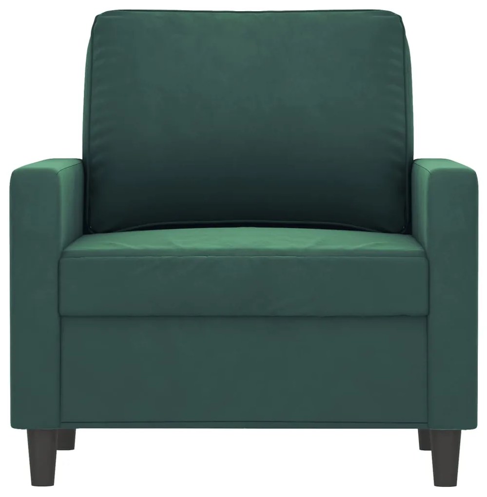 Poltrona 60 cm veludo verde-escuro