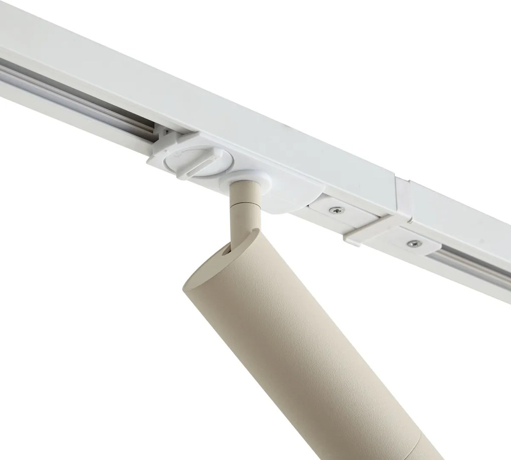 Sistema de iluminação de trilho moderno com 3 focos branco com bege 1-fase GU10 35mm - Iconic Jeana Luxe