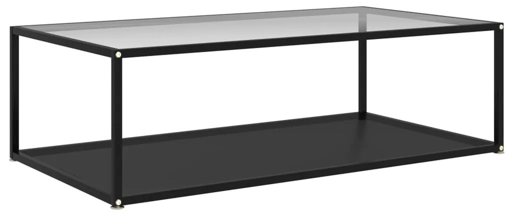 vidaXL Mesa de centro 120x60x35 cm vidro temperado transparente/preto