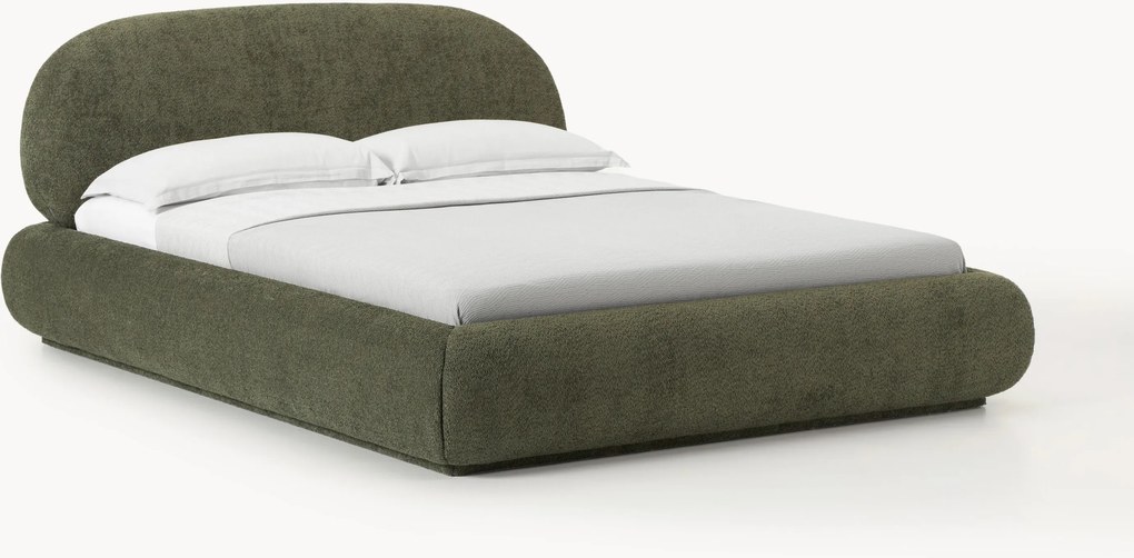 Cama estofada em teddy-bouclé Alba