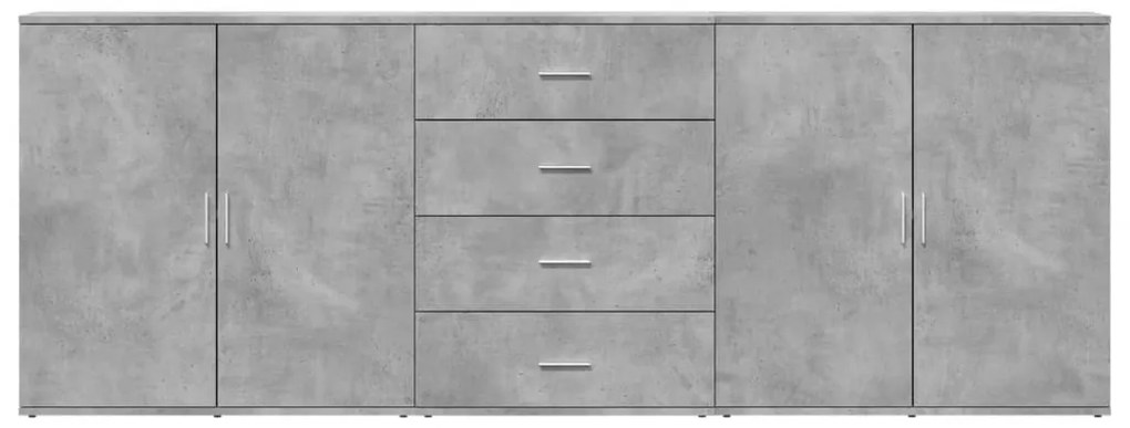 Aparadores 3 pcs derivados de madeira cinzento cimento