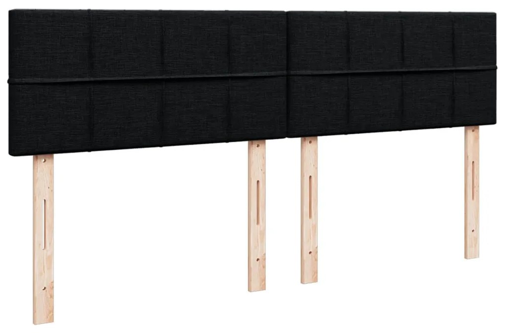 Cama com molas/colchão 200x200 cm tecido preto