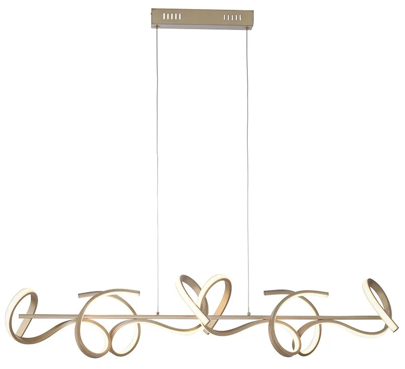 Candeeiro de suspensão design latão com LED e dimmer - Krisscross Design