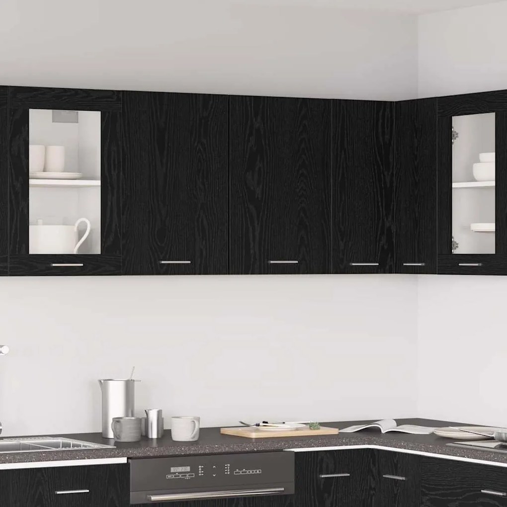 vidaXL Armário Suspenso em Carvalho Preto da - 80x31x60 cm - Feito em Madeira de Engenharia