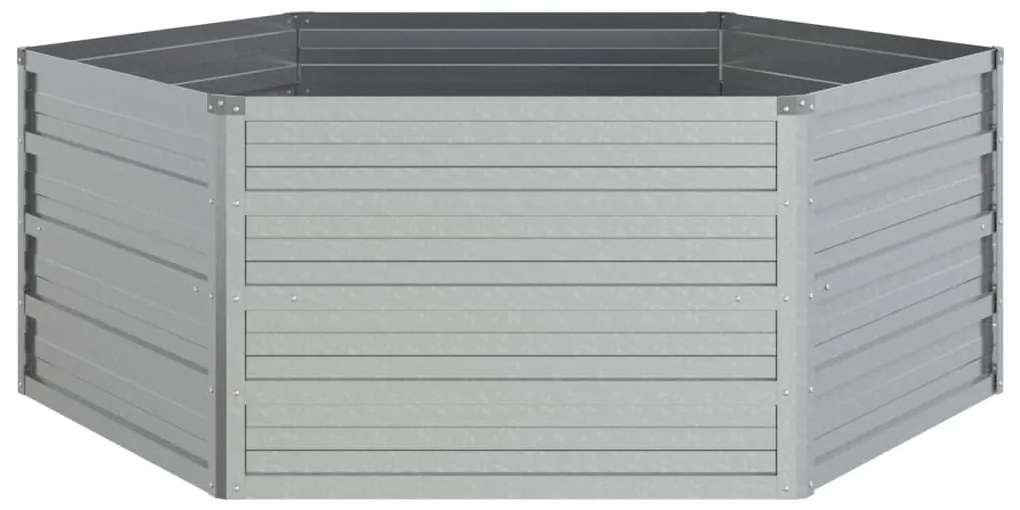 Canteiro elevado de jardim 129x45 cm aço galvanizado prateado