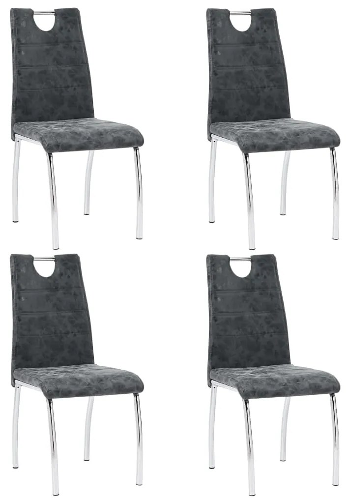 vidaXL Cadeiras de jantar 4 pcs couro artificial preto