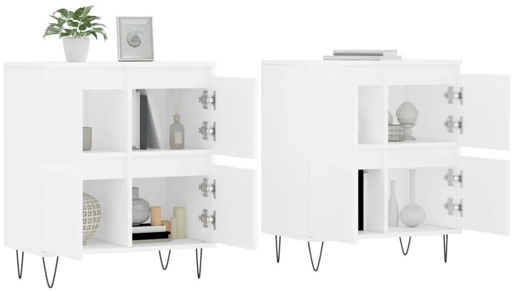 Aparadores 2 pcs derivados de madeira branco