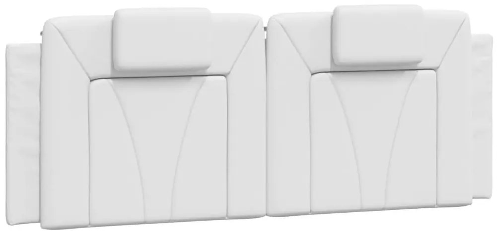 Cama com colchão 140x200 cm couro artificial branco