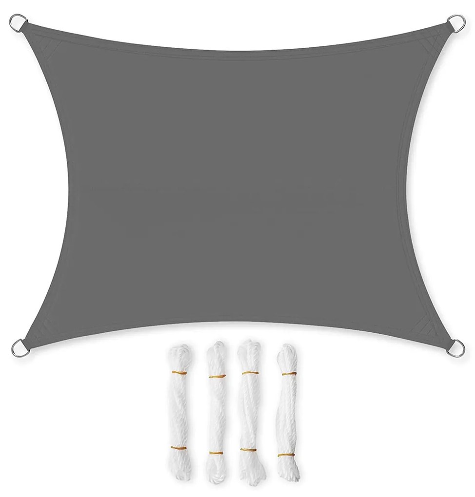 SONGMICS Guarda-sol de 2 x 3 m, resistente à água até 1000 mm, 93% de proteção UV, em poliéster resistente a rasgos, à prova de intempéries, para jardim, pátio, terraço, camping, cinza esfumaçado GSH23BK