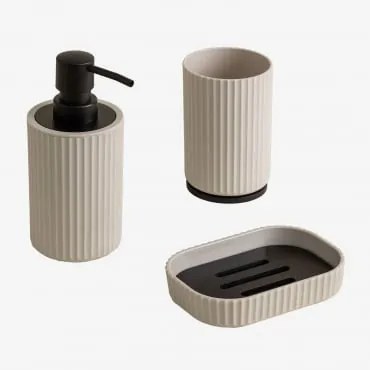 Conjunto De Banheiro Ozene Abs E Bambu Crema - Sklum