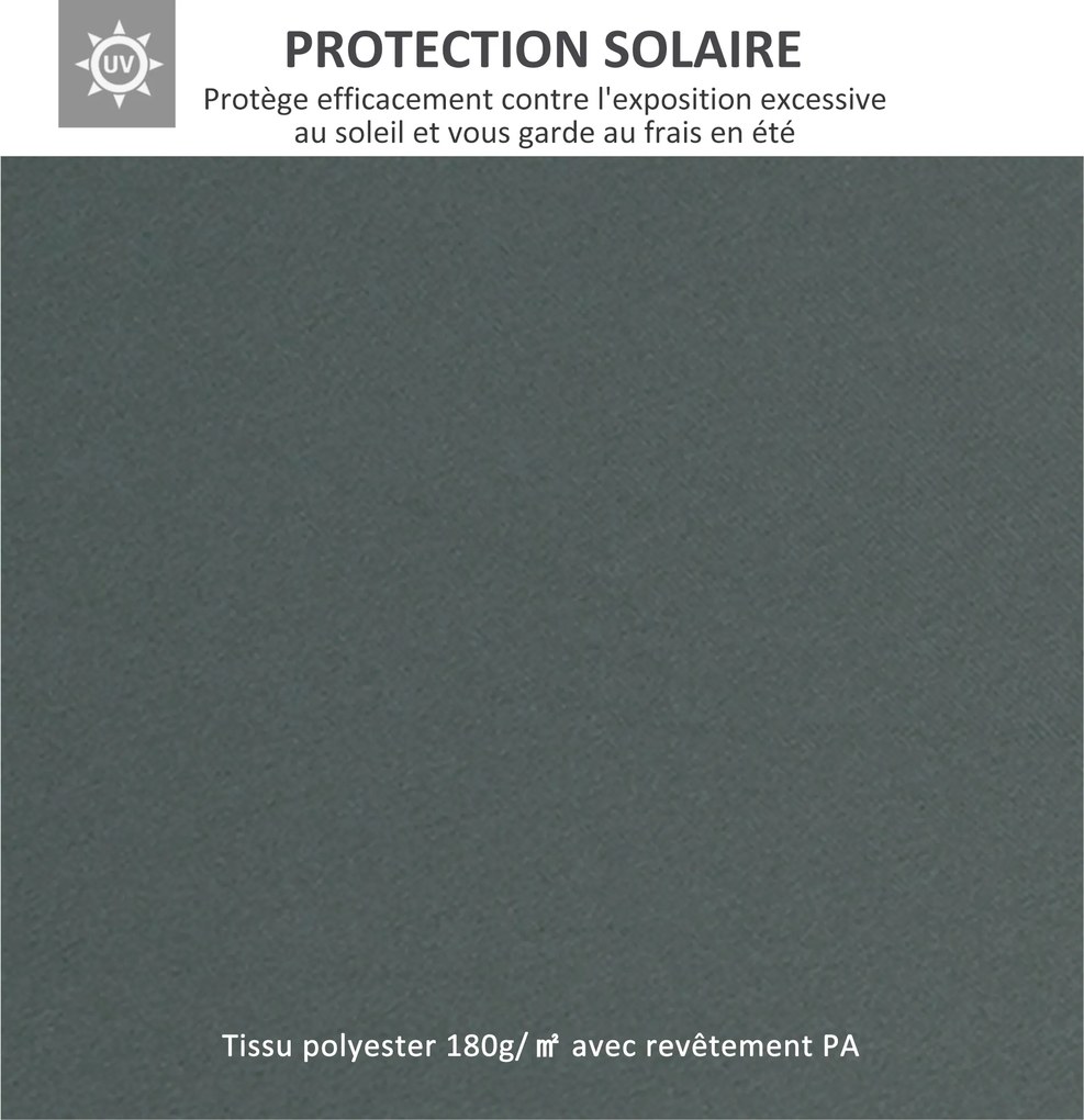 Tela de substituição para toldo de tenda, 3 x 4 (ESTRUTURA NÃO INCLUIDA) m, em poliéster de alta densidade, 180 g/m², cinzenta