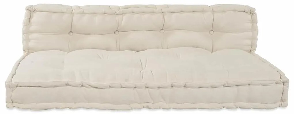Almofada de Sofá Pallet 2 pcs Creme tecido