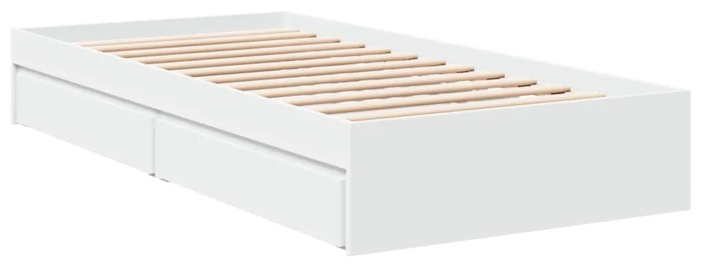 Estrutura cama c/ gavetas 90x190 cm derivados de madeira branco