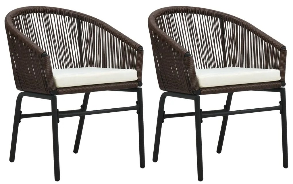 vidaXL Cadeiras de jardim 2 pcs vime PE castanho