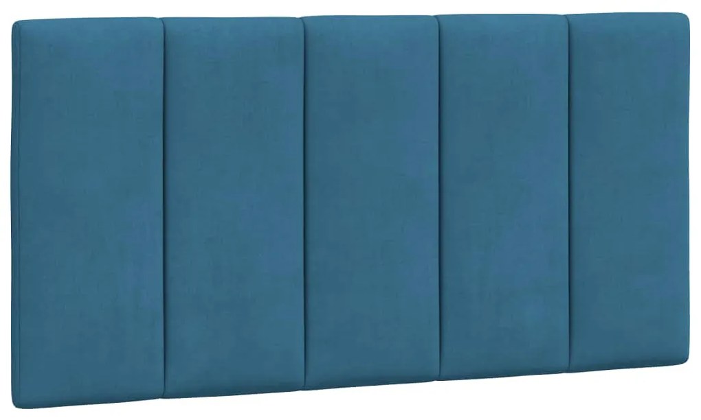 Estrutura de cama c/ luzes LED 100x200 cm veludo azul