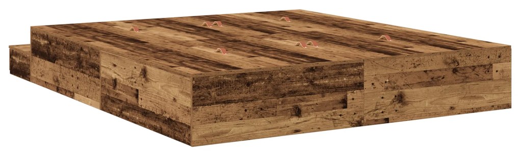 Cama com Armazenamento Madeira Velha 180x200 cm
