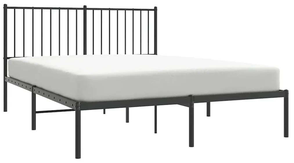 Estrutura de cama com cabeceira 135x190 cm metal preto