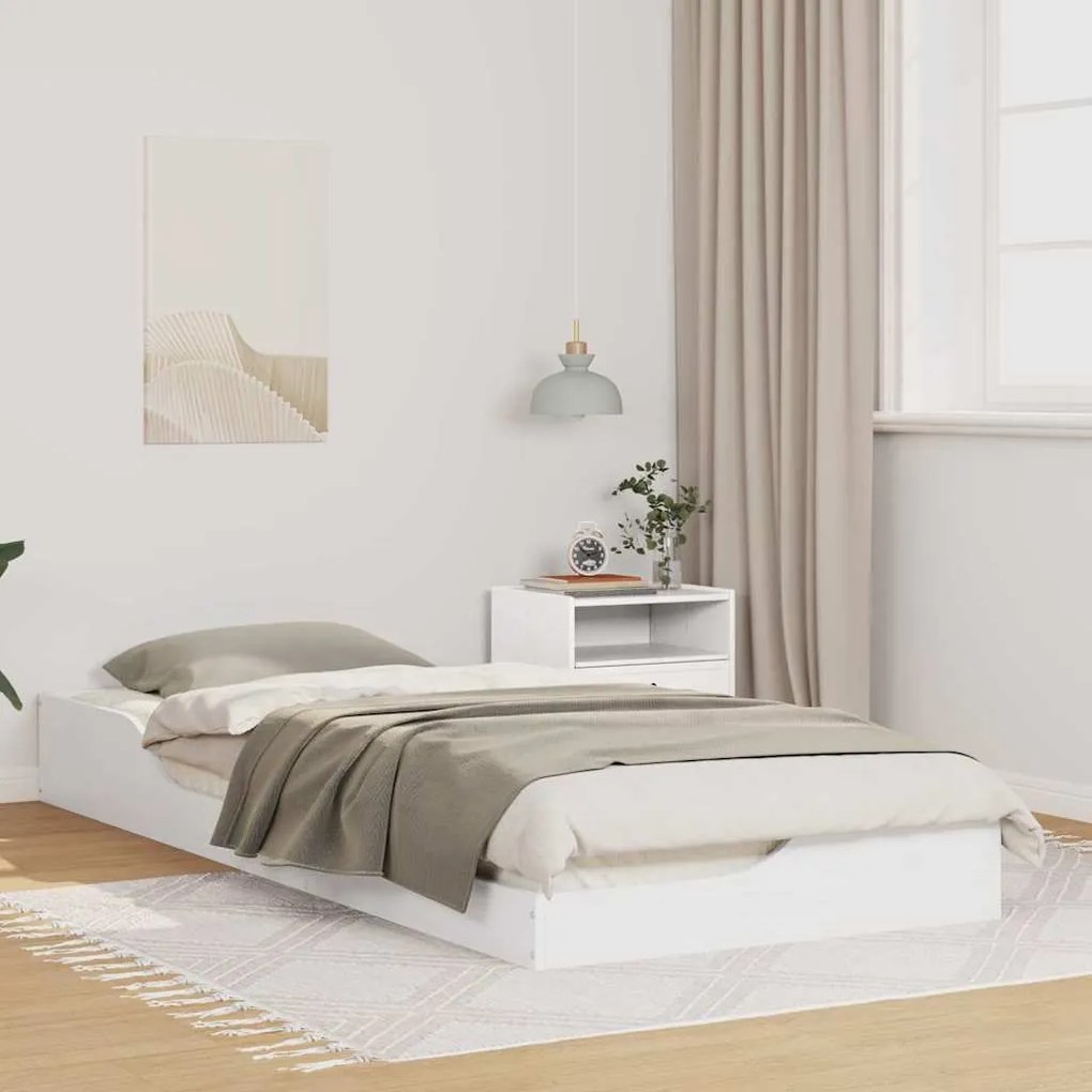 vidaXL Estrutura da Cama Branco 90 x 220 cm Madeira de Pinheiro Sólida