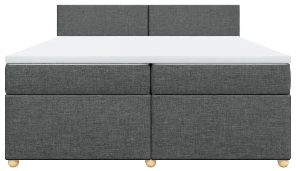 Cama com molas/colchão 200x200 cm tecido cinzento-escuro
