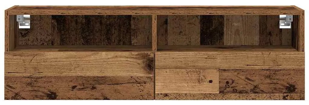 Armário de Parede para TV vidaXL Madeira Antiga 100x30x30 cm Madeira E