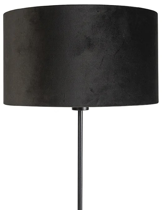 LED Candeeiro de pé inteligente preto com abajur em veludo preto 35 cm com Wifi A60 - Parte Clássico / Antigo