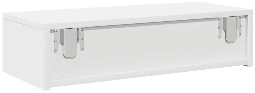 Prateleira parede c/ gavetas 60x26,5x15cm deriv. madeira branco