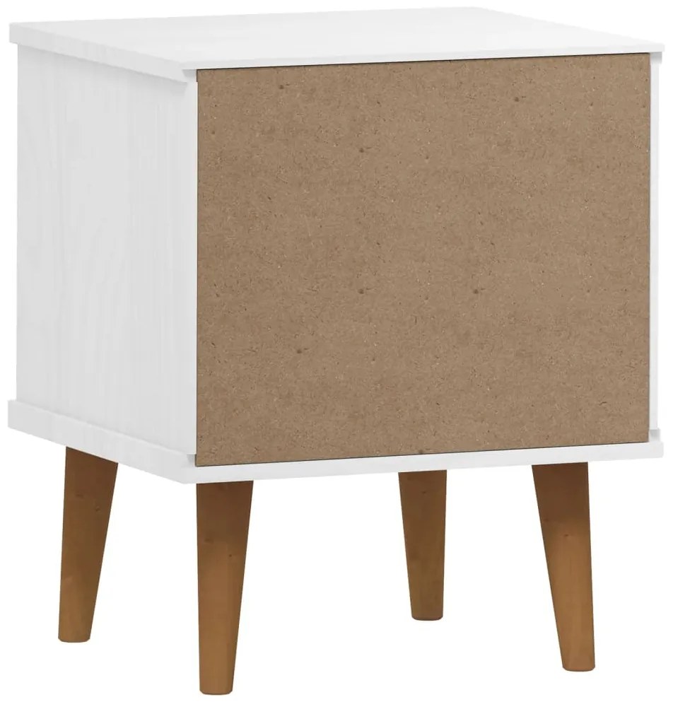 Mesa de cabeceira MOLDE 40x35x48 cm pinho maciço branco