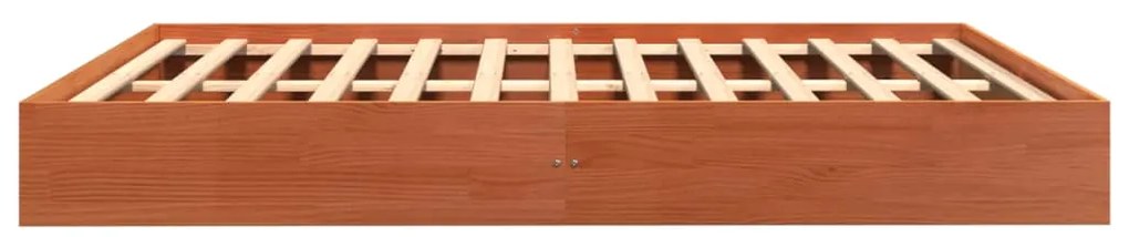 Cama sem colchão 160x200 cm madeira pinho maciço castanho-mel