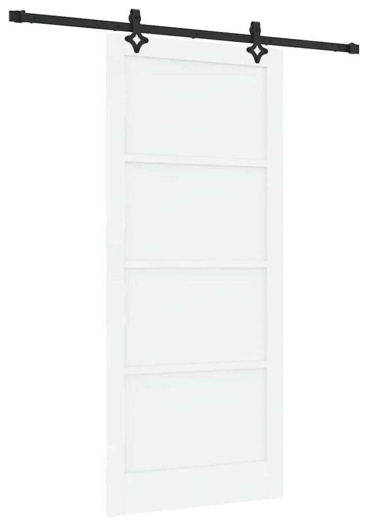 Porta deslizante vidaXL com conjunto de ferragens Branca 93x211 cm Mad