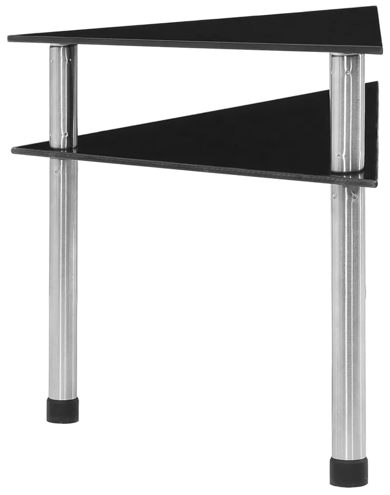 Estante de cozinha 49,5x35x26 cm vidro temperado preto