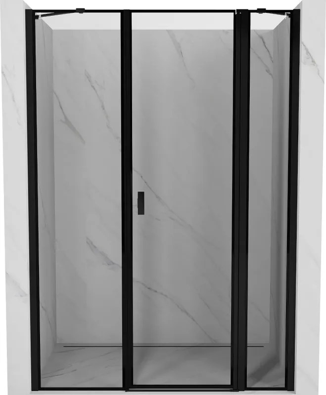 Mexen Mist porta de duche de abrir à direita 145 cm, moldura preta, preto - 8A4-145-001-70-70-P