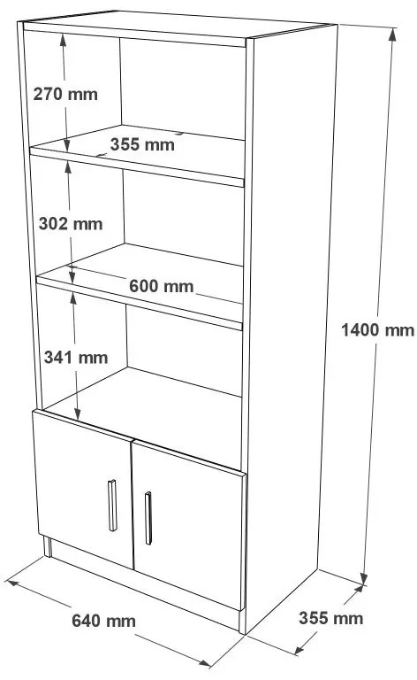 Estante VO4 – Branco – 64x140x35,5 cm