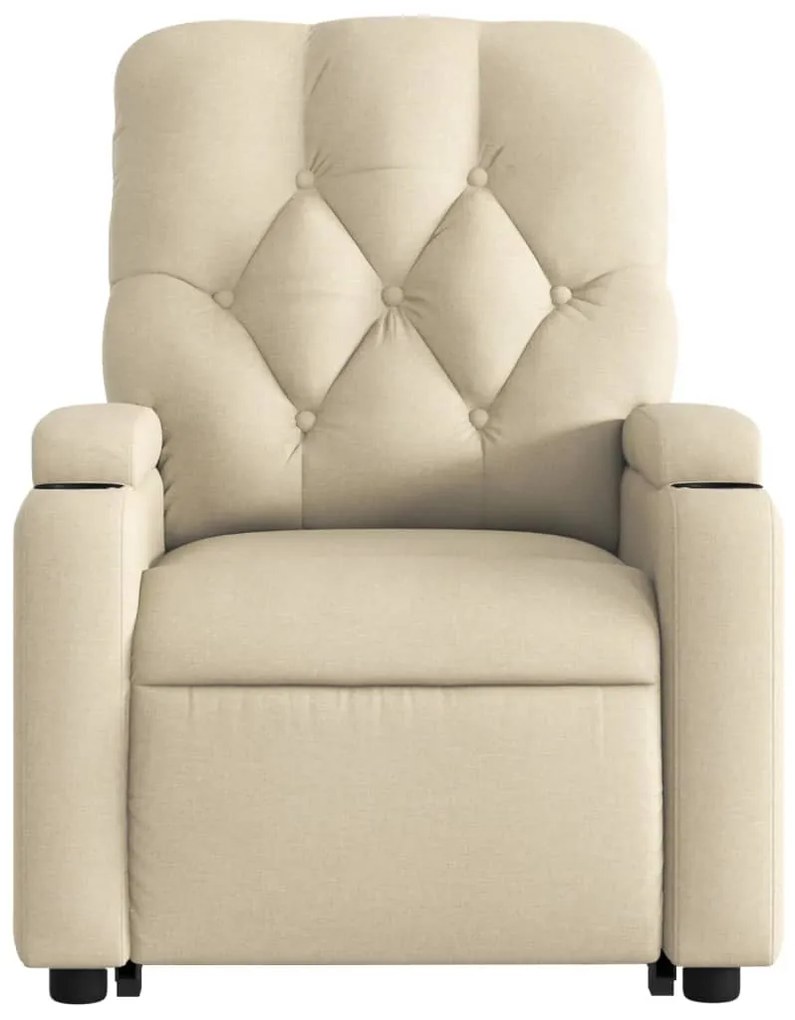 Poltrona elétrica elevatória massagens tecido creme