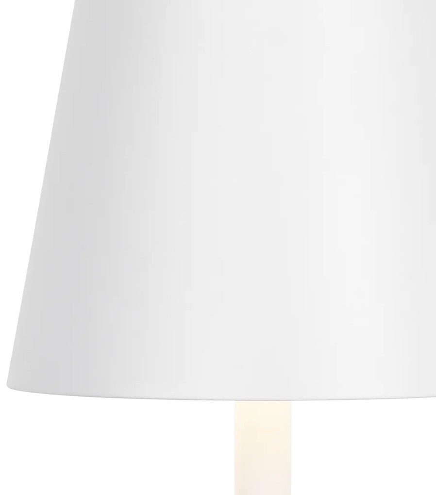 Candeeiro de mesa exterior branco com LED e dimmer tátil recarregável - Jackson Design
