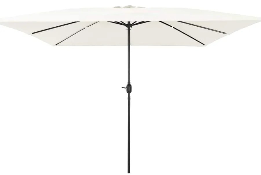vidaXL Guarda-Sol Quadrado 295x245 cm Branco Areia
