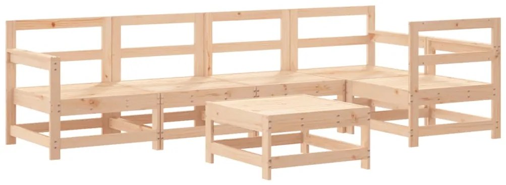 6 pcs conjunto lounge jardim com almofadões madeira maciça
